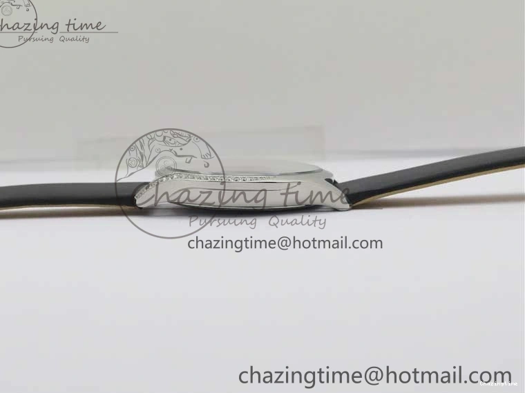 0116 StreetReady Ladies’ De Ville Trésor Diamond SS 3AF 1:1 Best Edition White MOP Dial RG Markers On Black Fabric strap Swiss Quartz 7884